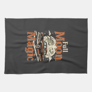 Linge De Cuisine Voiture Vintage Magie Pleine Lune Halloween