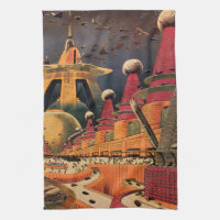 Voiture volant vintage de science fiction futurist