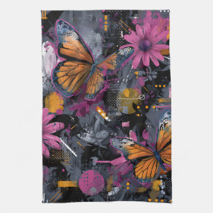 Linge De Cuisine Vol de papillon abstrait vibrant (4)