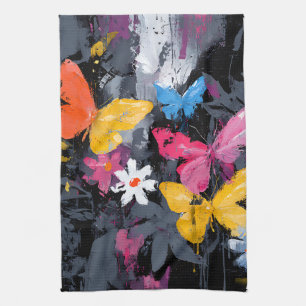 Linge De Cuisine Vol de Papillon Abstrait Vibrant (5)