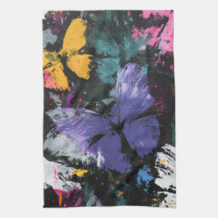 Linge De Cuisine Vol de Papillon Abstrait Vibrant (7)