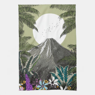 Linge De Cuisine Volcan de montagne fleurie sauvage