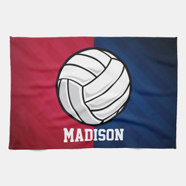 Linge De Cuisine Volley-ball ; rouge, blanc et bleu (Horizontal)