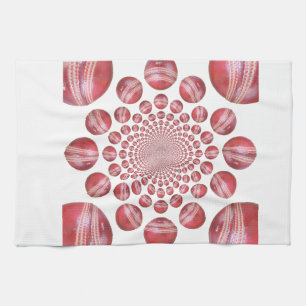 Linge De Cuisine Vortex Cramoisi : Belle Art de Balle de Cricket Ro