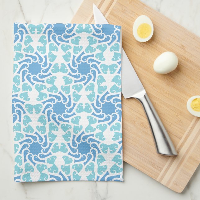 Linge De Cuisine Vórtice Azul (Quart Plié)
