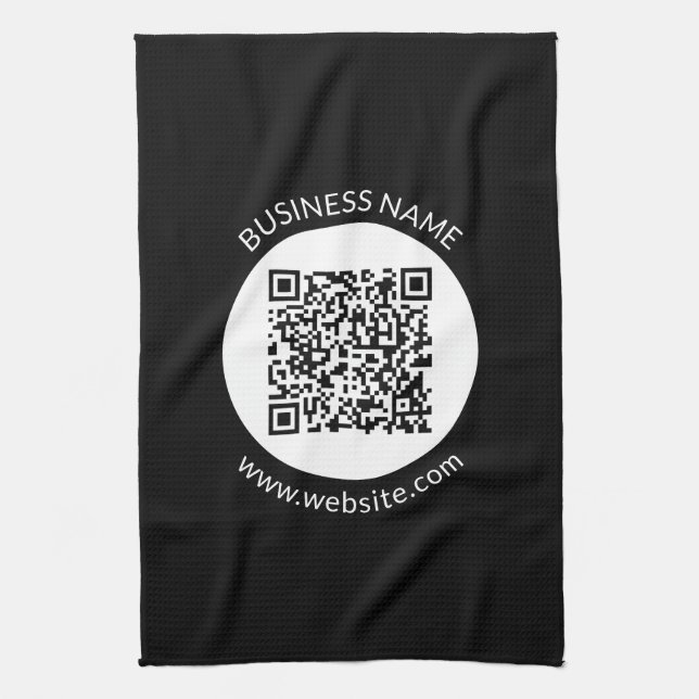 Linge De Cuisine Votre code QR téléchargé | Texte et couleurs modif (Vertical)