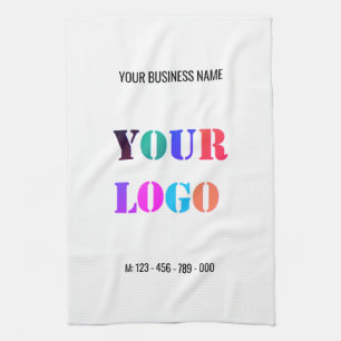 Linge De Cuisine Votre entreprise Logo et texto Entreprise Serviett