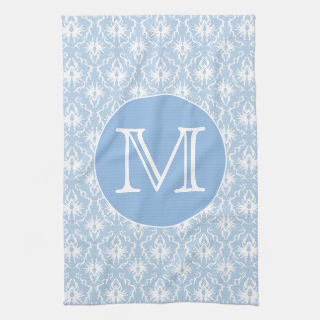 Linge De Cuisine Votre lettre, monogramme. Modèle bleu-clair de (Vertical)