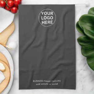Linge De Cuisine Votre logo ici l Clean Grey Branded Business