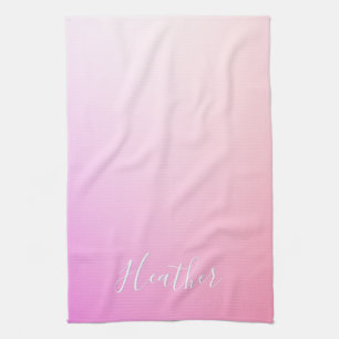 Linge De Cuisine Votre nom ou mot Dégradé ombré rose