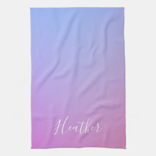 Linge De Cuisine Votre nom ou mot Dégradé rose violet & bleu