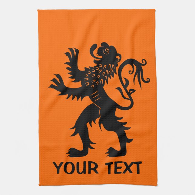 Linge De Cuisine Votre texte - lion de la Hollande (Vertical)