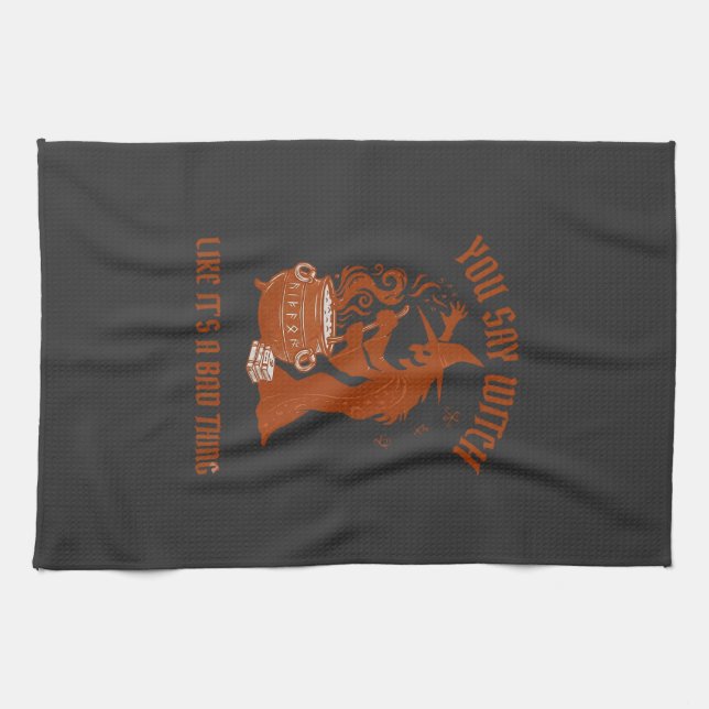 Linge De Cuisine Vous dites sorcière Chaudron de magie d'Halloween (Horizontal)