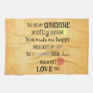 Linge De Cuisine Vous êtes ma Sunshine Word Art Typographie