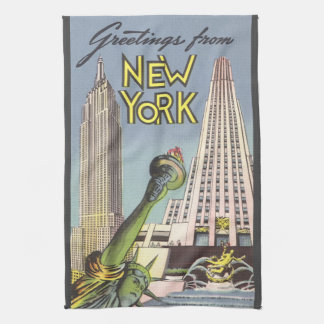 Linge De Cuisine Voyage Rétro, Monuments de New York Célèbres