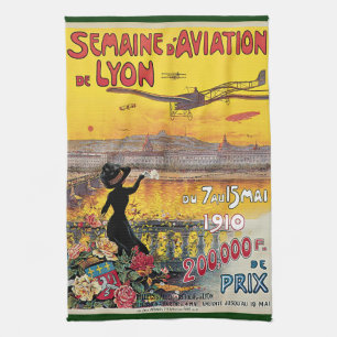 Linge De Cuisine Voyage Vintage, Avions d'Aviation, Lyon, France
