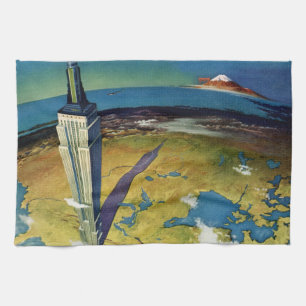Linge De Cuisine Voyage Vintage New York City Empire State Building