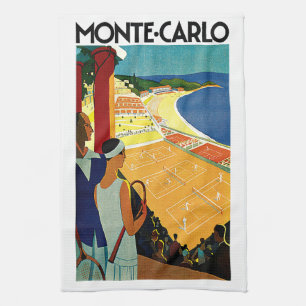 Linge De Cuisine Voyage Vintage, Tennis, Sports, Monte Carlo Monaco
