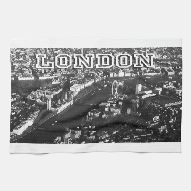 Linge De Cuisine Vue aérienne de Londres (Horizontal)