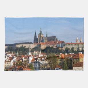 Linge De Cuisine Vue de la vieille ville et du château de Prague, R