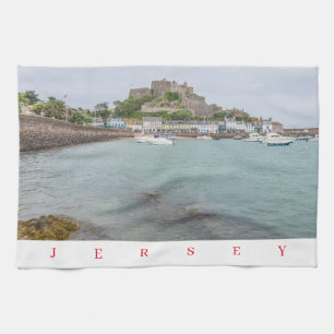 Linge De Cuisine Vue du château de Jersey Mont Orgueil