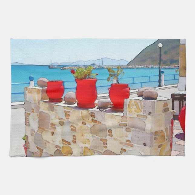 Linge De Cuisine Vue sur la mer (Horizontal)