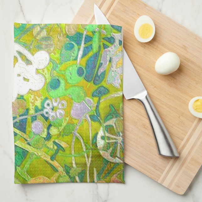 Linge De Cuisine Wacky Retro Floral 2 (Quart Plié)