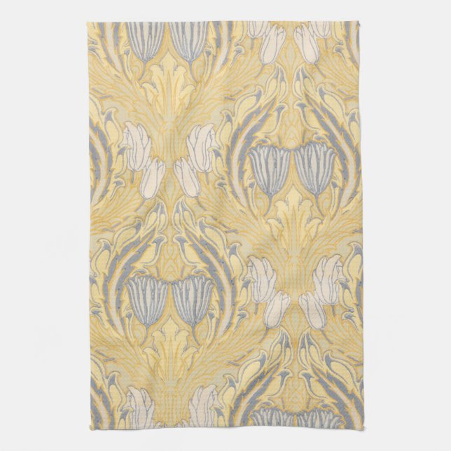 Linge De Cuisine Walter Crane Blue White Tulips & Acanthus (Vertical)
