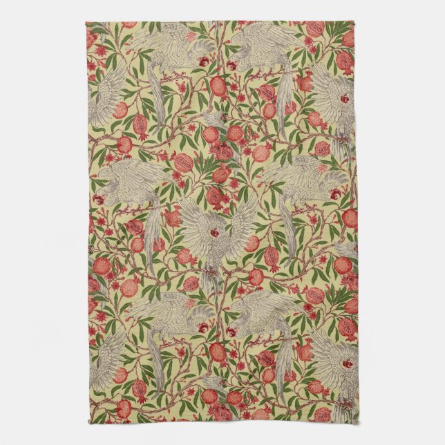Linge De Cuisine Walter Crane Cacatoès blanc Grenade rouge Art (Vertical)