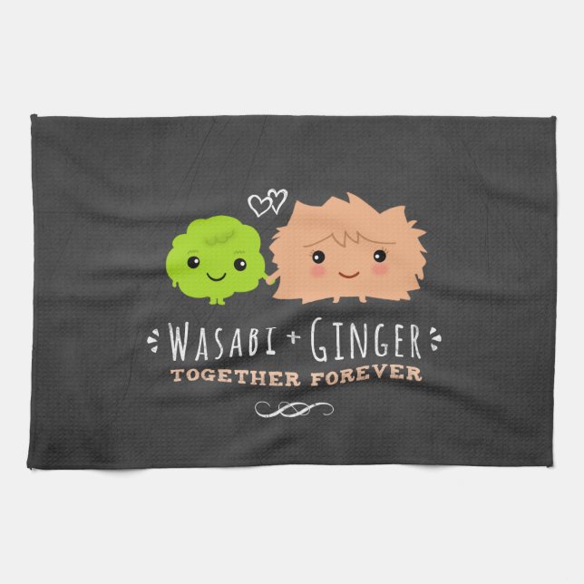 Linge De Cuisine Wasabi et gingembre ensemble pour toujours (Horizontal)