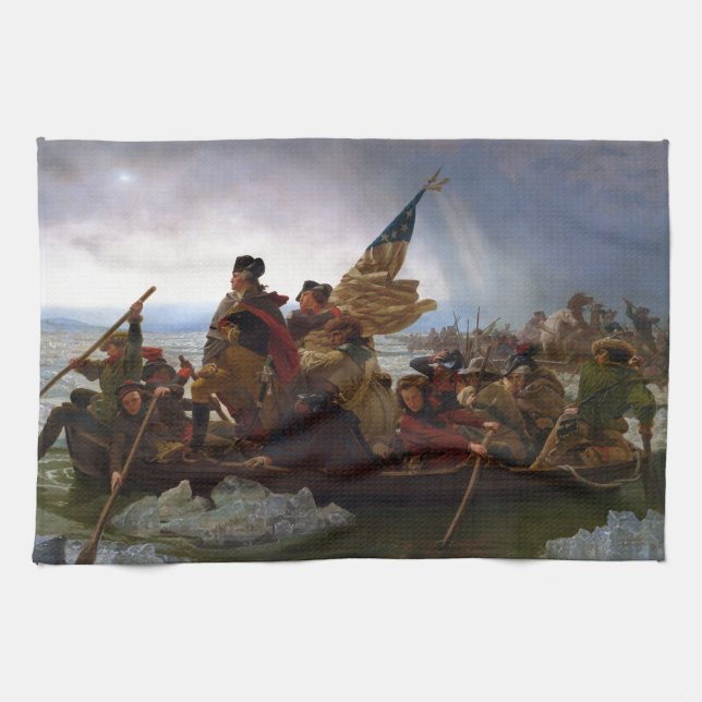 Linge De Cuisine Washington croisant le Delaware par Emanuel Leutze (Horizontal)
