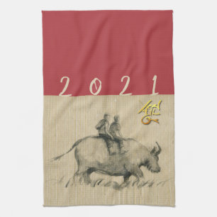 Linge De Cuisine Water Buffalo Children couleur de l'année chinois