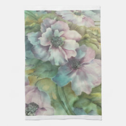 Linge De Cuisine Watercolor Anemone Floral • Elegant Kitchen Decor