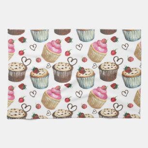 Linge De Cuisine Watercolor cupcakes
