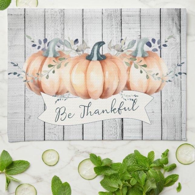 Linge De Cuisine Watercolor Rustic Pumpkins (Plié)