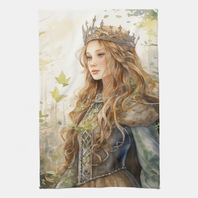 Linge De Cuisine Watercolour Forest Princess (Vertical)