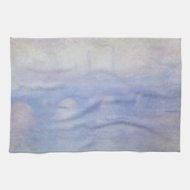 Linge De Cuisine Waterloo Bridge, effet de brouillard par Claude Mo (Horizontal)