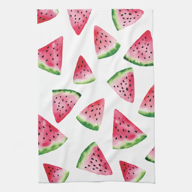 Linge De Cuisine Watermelon tranche fruit aquarelle Cuisine Serviet (Vertical)
