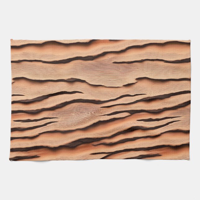 Linge De Cuisine Wavy Wood‑Grain Pattern  (Horizontal)