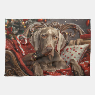 Linge De Cuisine Weimaraner Chien Festif de Noël