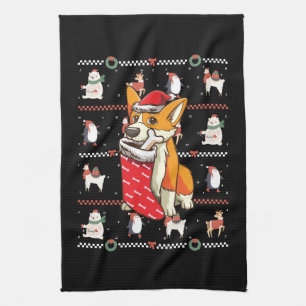 Linge De Cuisine Welsh Corgi Chien laide Noël
