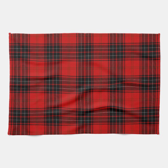 Linge De Cuisine Wemyss tartan rouge noir plaid (Horizontal)