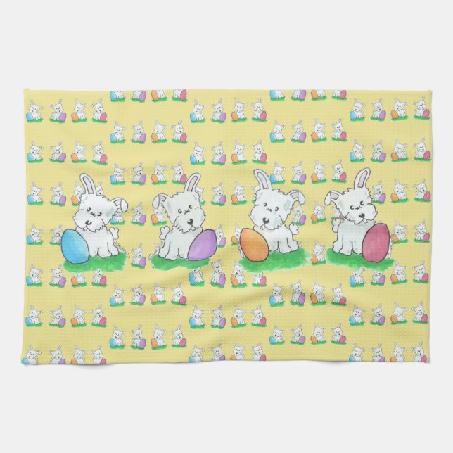 Linge De Cuisine Westie Pâques (Horizontal)