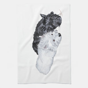 Linge De Cuisine Westie & Scottie au repos