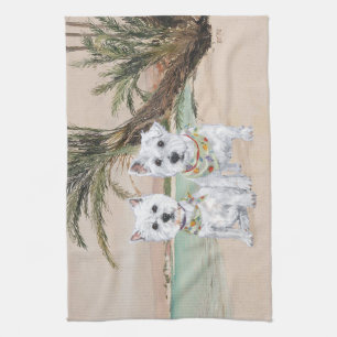 Linge De Cuisine Westies sur une plage de Palmyre