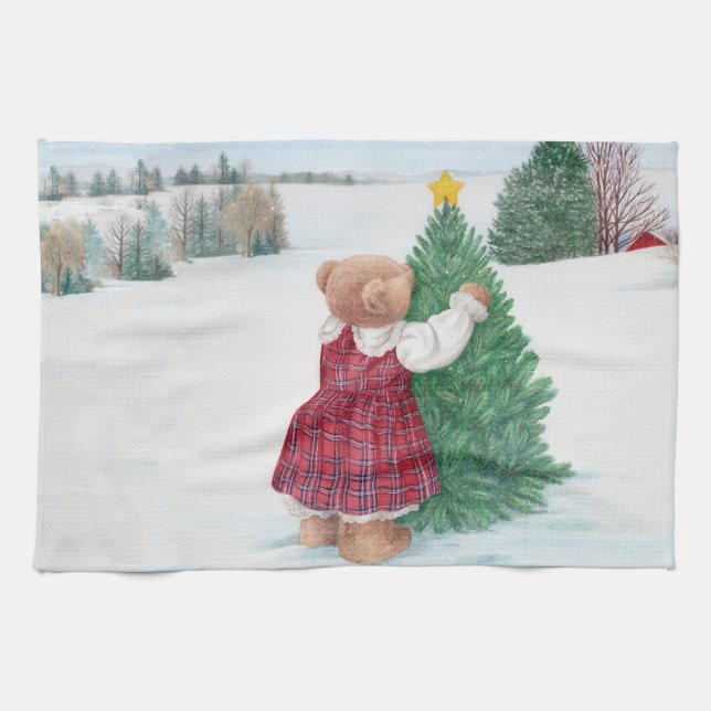 Linge De Cuisine WhimssNoël Teddy Bear Winter Wonderland (Horizontal)
