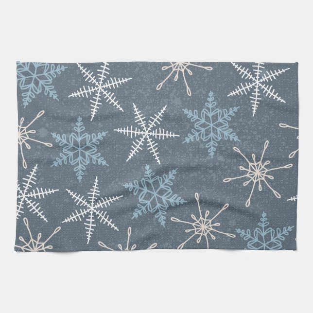 Linge De Cuisine White Blue Stars (Horizontal)
