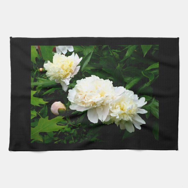 Linge De Cuisine White Peony Trio (Horizontal)