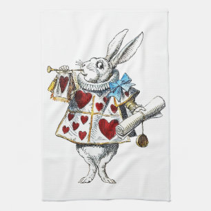 Linge De Cuisine White Rabbit Alice Wonderland Hearts Fourre-tout