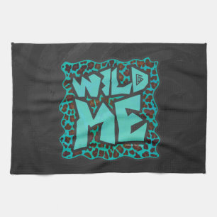 Linge De Cuisine Wild Me Design léopard Brown et Turquoise